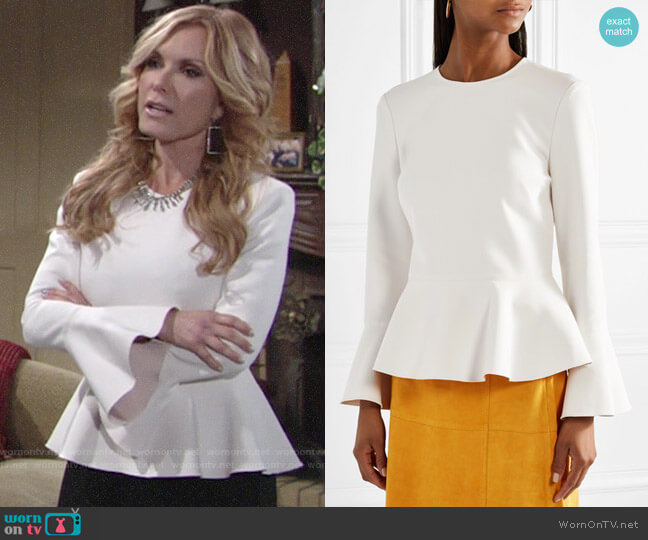 Elizabeth and James Ruthe Peplum Top worn by Lauren Fenmore (Tracey Bregman) on The Young and the Restless