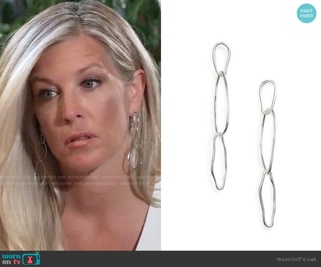 Gorjana Rowan Earrings worn by Carly Spencer (Laura Wright) on General Hospital