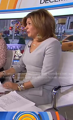 Hoda’s grey v-neck tie waist dress on Today
