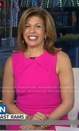 Hoda’s pink ribbed dress on Today