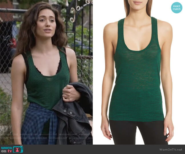 Etoile Isabel Marant Avien Stripe Cotton & Linen Tank worn by Fiona Gallagher (Emmy Rossum) on Shameless