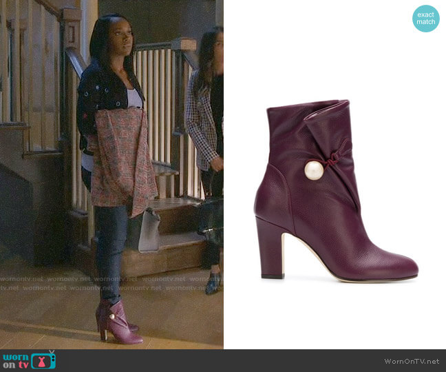 Jimmy Choo Bethanie Boot worn by Michaela Pratt (Aja Naomi King) on How to Get Away with Murder
