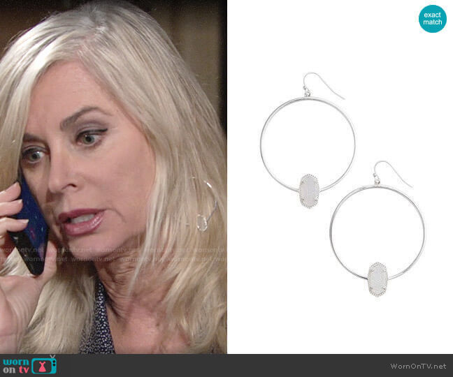 Kendra Scott Elora Hoops worn by Ashley Abbott (Eileen Davidson) on The Young and the Restless