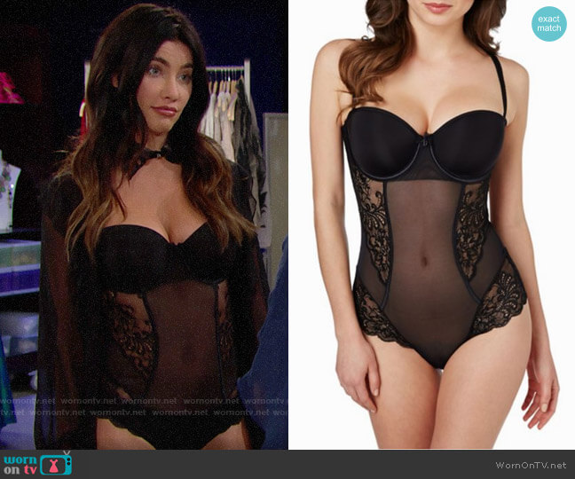 Le Mystere Sophia Strapless Bodysuit worn by Steffy Forrester (Jacqueline MacInnes Wood) on The Bold and the Beautiful