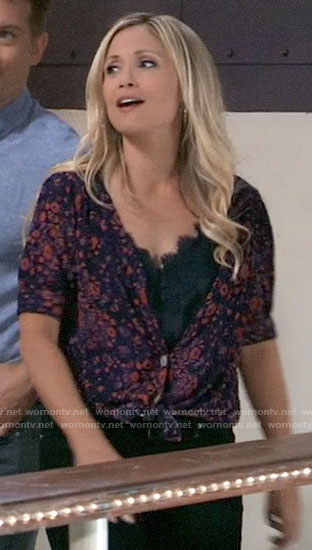 Lulu’s floral button front top on General Hospital