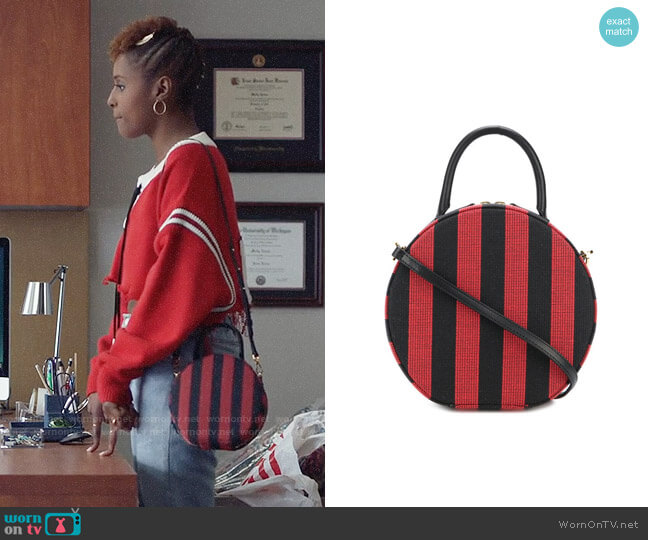 Mansur Gavriel Stripe Circle Crossbody worn by Issa Dee (Issa Rae) on Insecure