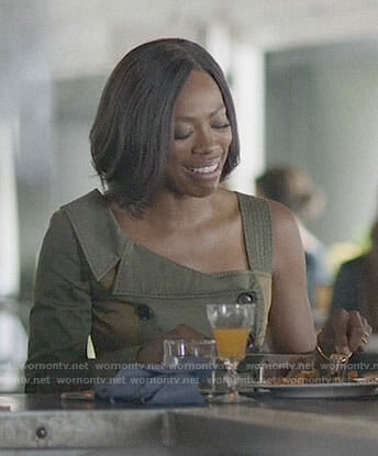 Molly’s one-shoulder trench jacket on Insecure