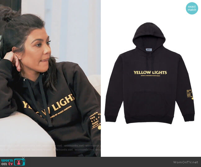 MSFTSRep Yellow Lights Hoodie worn by Kourtney Kardashian on Keeping Up with the Kardashians