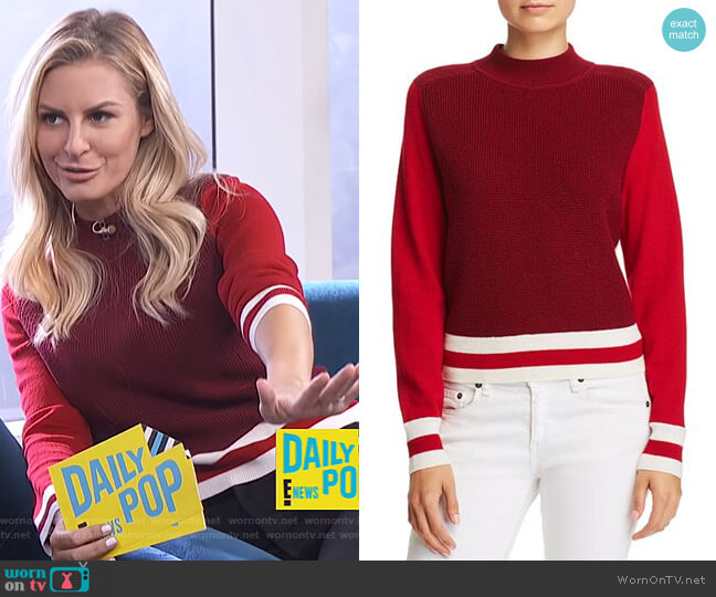 Rag & Bone Dean Color-Block Merino Wool Sweater worn by Morgan Stewart on E! News