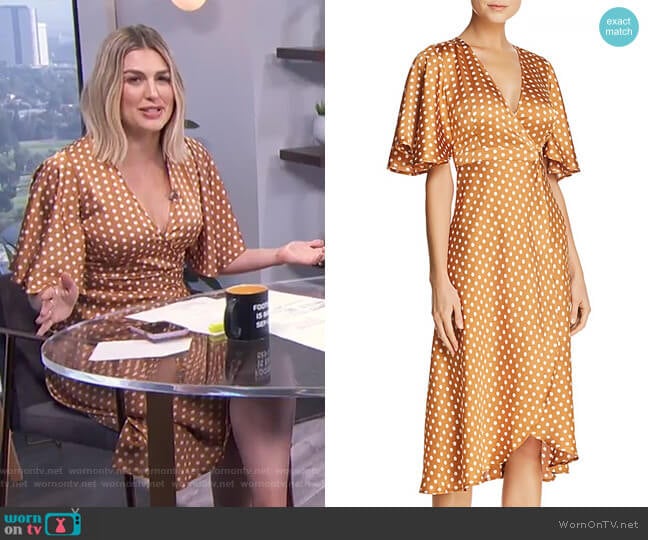 Re Named Polka-Dot Wrap Dress worn by Carissa Loethen Culiner on E! News