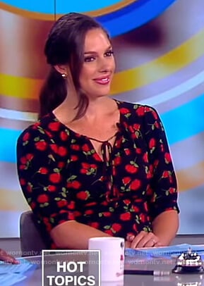 Abby’s black rose print dress on The View