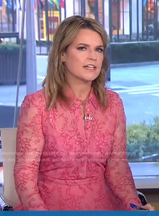 Savannah’s pink lace shirtdress on Today
