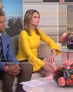 Savannah’s yellow mock neck bell sleeve top on Today