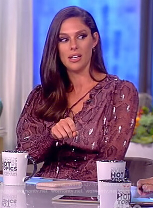 Abby’s smocked snake print dress on The View