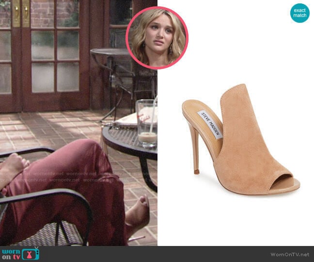 Steve Madden Sinful Sandals worn by Summer Newman (Hunter King) on The Young and the Restless