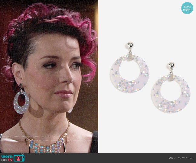 Topshop Glitter Star Hoop Earrings