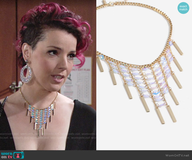 Topshop Sequin Stick Collar Necklace