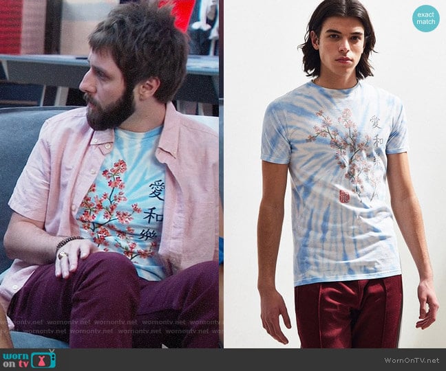 Cherry Blossom Japan Tee from Urban Outfitters worn by Chewey (James Buckley) on I Feel Bad