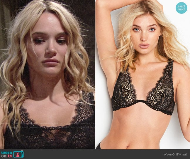 Victorias Secret Wicked Unlined Plunge Bra worn by Summer Newman (Hunter King) on The Young and the Restless