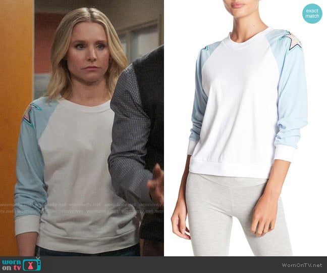 Wildfox Starbright Sweatshirt worn by Eleanor Shellstrop (Kristen Bell) on The Good Place