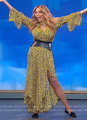 Wendy’s yellow leopard print dress on The Wendy Williams Show