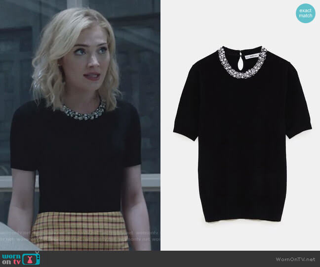 Zara Pearl Sweater worn by The Frost Sisters (Skyler Samuels) on The Gifted