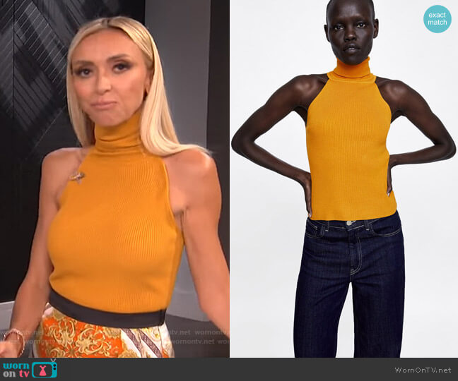 Zara Ribbed Halter Top worn by Giuliana Rancic on E! News