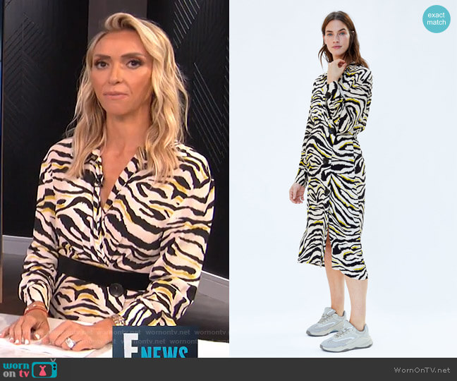 Zara Zebra Printed Dress worn by Giuliana Rancic on E! News