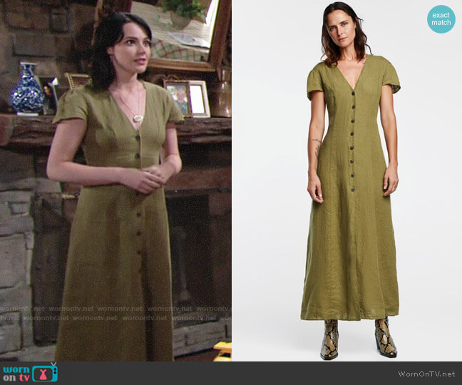 Zara Long Linen Dress worn by Tessa Porter (Cait Fairbanks) on The Young and the Restless