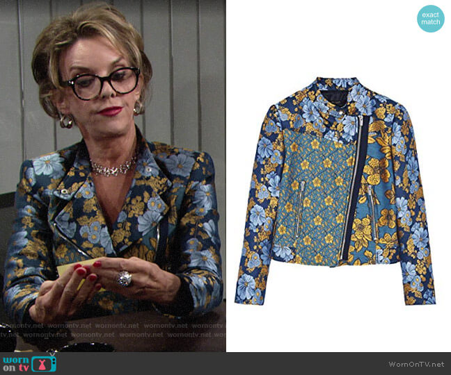 Zara Patchwork Jacket worn by Gloria Abbott Bardwell (Judith Chapman) on The Young and the Restless