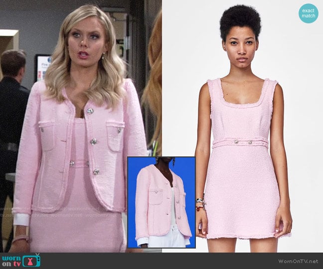 Zara Tweed Mini Dress worn by Abby Newman (Melissa Ordway) on The Young and the Restless