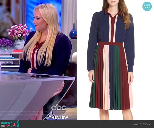 1901 Colorblock Midi Dress worn by Meghan McCain on The View