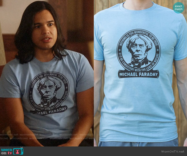 Michael Faraday T-shirt from 6 Dollar Shirts worn by Cisco Ramon (Carlos Valdes) on The Flash