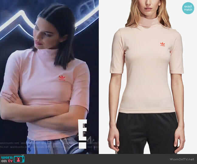 Adidas Love Mock-Neck T-Shirt worn by Kendall Jenner on Keeping Up with the Kardashians