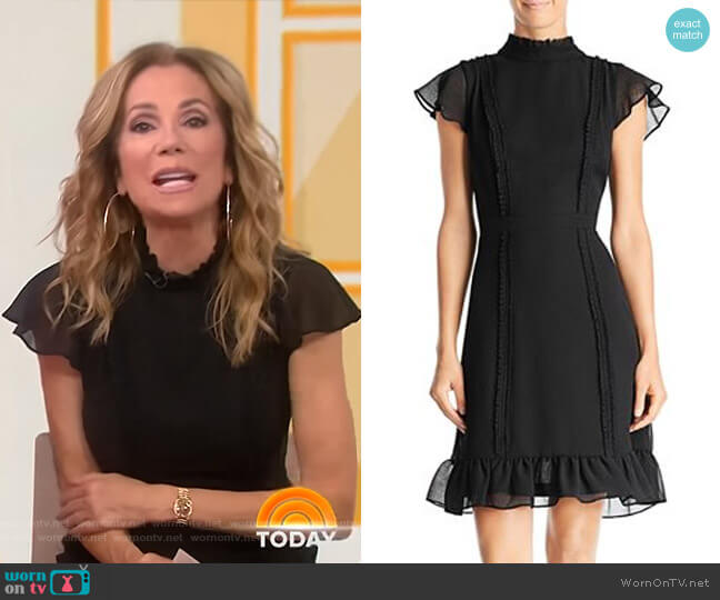 Adrianna Papell Textured Chiffon Ruffle Dress worn by Kathie Lee Gifford on Today
