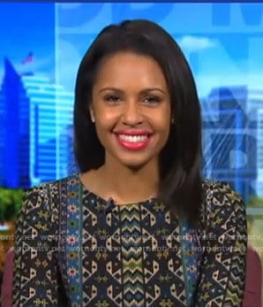 Adrienne’s mixed print dress on Good Morning America