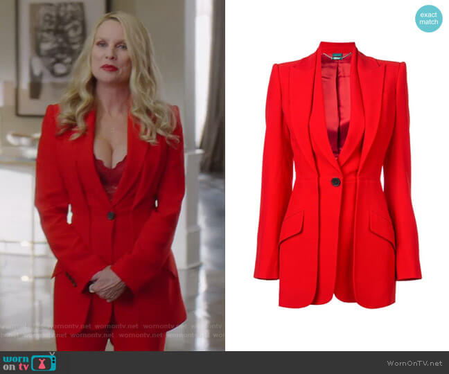 Alexander McQueen Layered Look Tailored Jacket worn by Alexis Carrington (Elaine Hendrix) on Dynasty