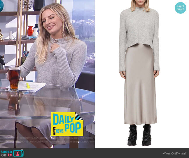 All Saints Tierny Two-Piece Sweater & Slipdress worn by Morgan Stewart on E! News