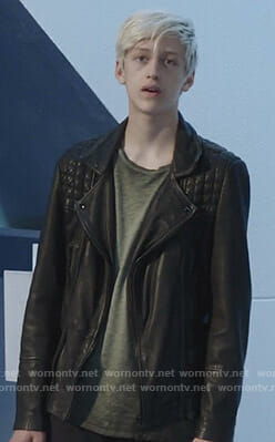 Andy’s leather moto jacket on The Gifted