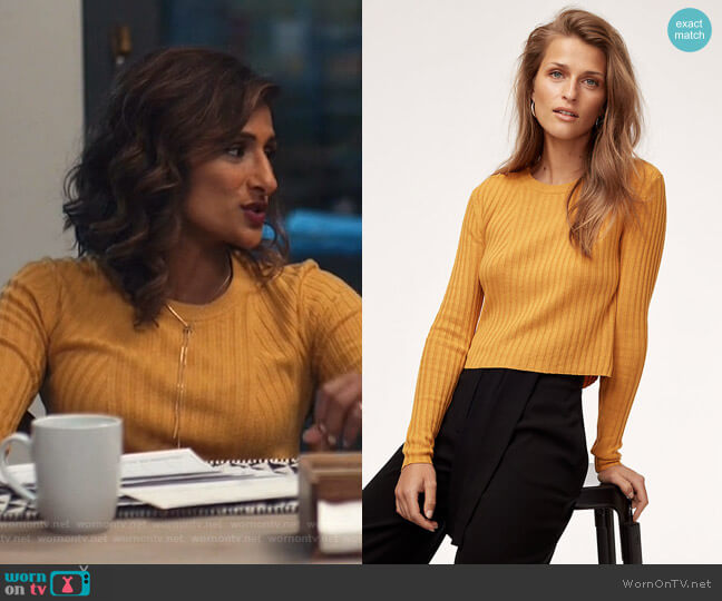 Babaton Nathaniel Sweater worn by Emet Kamala-Sweetzer (Sarayu Blue) on I Feel Bad