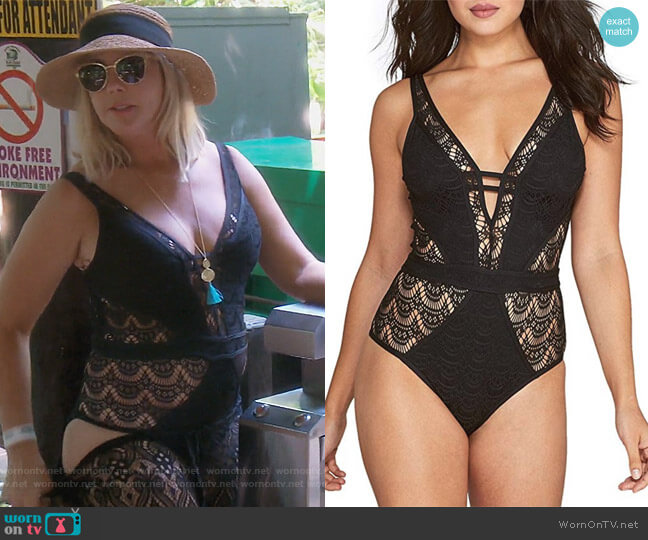 Becca by Rebecca Virtue Color Play One Piece Swimsuit worn by Vicki Gunvalson on The Real Housewives of Orange County