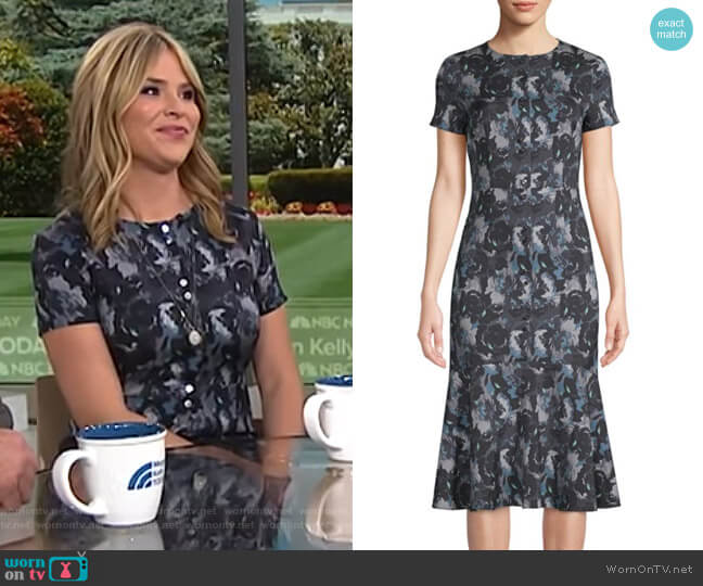 Becken Stretch Silk Floral Midi Dress worn by Jenna Bush Hager on Today