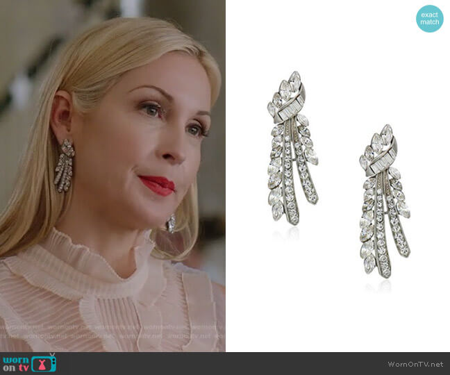 Ben-Amun Crystal Branch Post Earrings worn by Melissa Daniels (Kelly Rutherford) on Dynasty