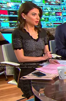 Bianna’s black snakeskin print dress on CBS This Morning