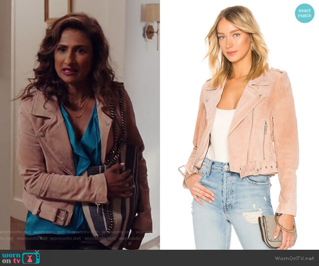 BlankNYC Belted Suede Jacket worn by Emet Kamala-Sweetzer (Sarayu Blue) on I Feel Bad