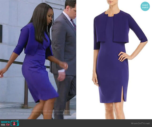 BOSS Fimogena Crop Cardigan worn by Michaela Pratt (Aja Naomi King) on How to Get Away with Murder