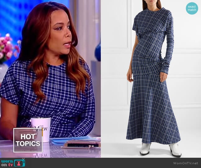 Calvin Klein Prince of Wales maxi dress worn by Sunny Hostin on The View