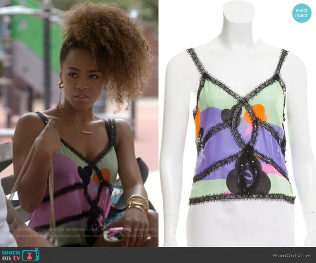 Chanel Silk Lace Top worn by Tiana Brown (Serayah McNeill) on Empire