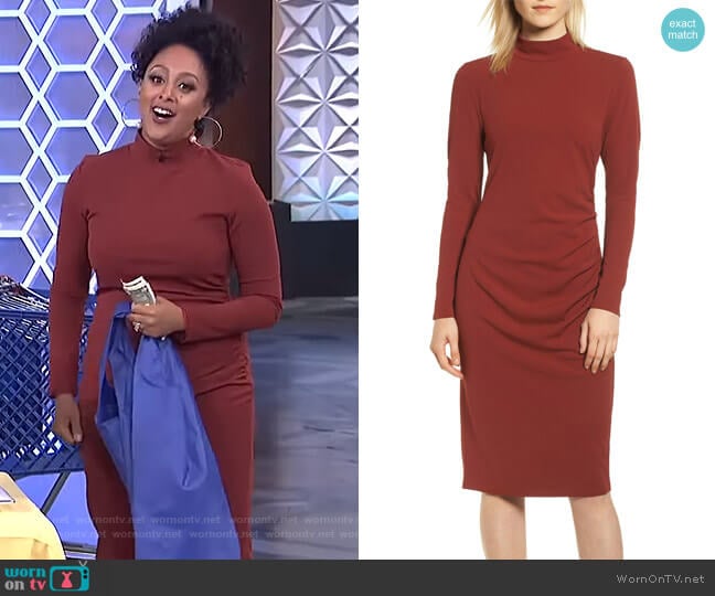 Chelsea28 Mock Neck Body-Con Dress worn by Tamera Mowry on The Real