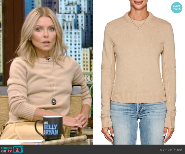 Chloe Cashmere Crewneck Sweater worn by Kelly Ripa on Live with Kelly and Mark